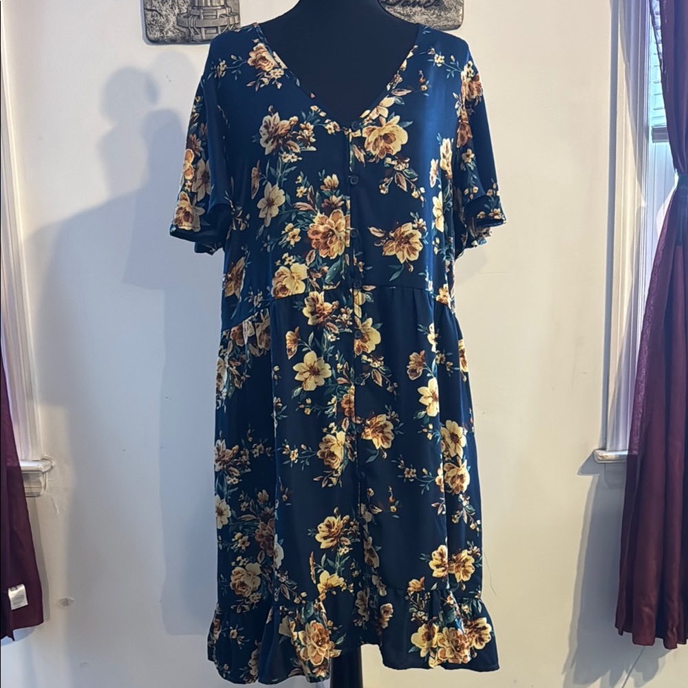 Floral Navy Blue Dress